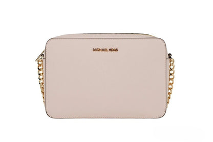 Michael Kors Adult Saffiano Leather East West Crossbody Handbag With 2 Slit Pockets, Blush