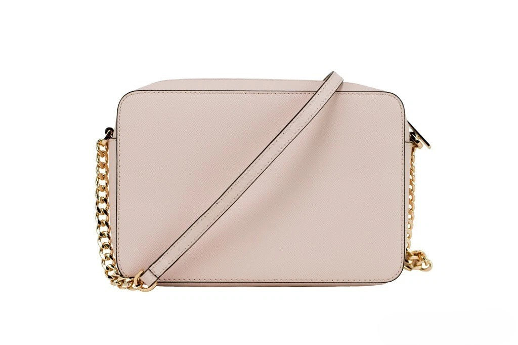 Michael Kors Adult Saffiano Leather East West Crossbody Handbag With 2 Slit Pockets, Blush