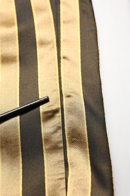 Dolce & Gabbana Gold Black Stripes Satin Tapered Leg Pants