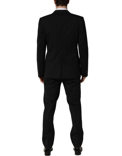 Dolce & Gabbana Black Wool Slim Fit Formal 2 Piece Men Suit