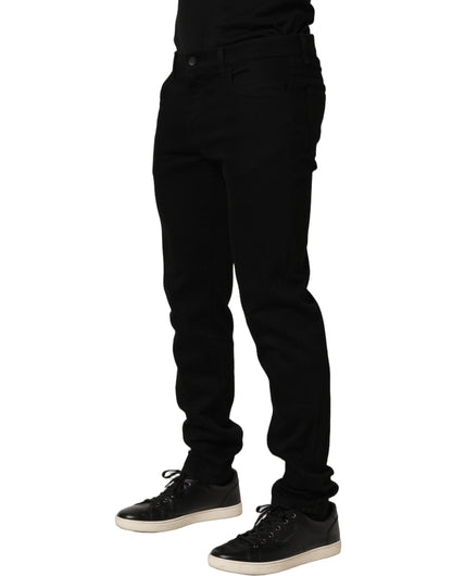 Dolce & Gabbana Black Cotton Stretch Skinny Men Denim Jeans