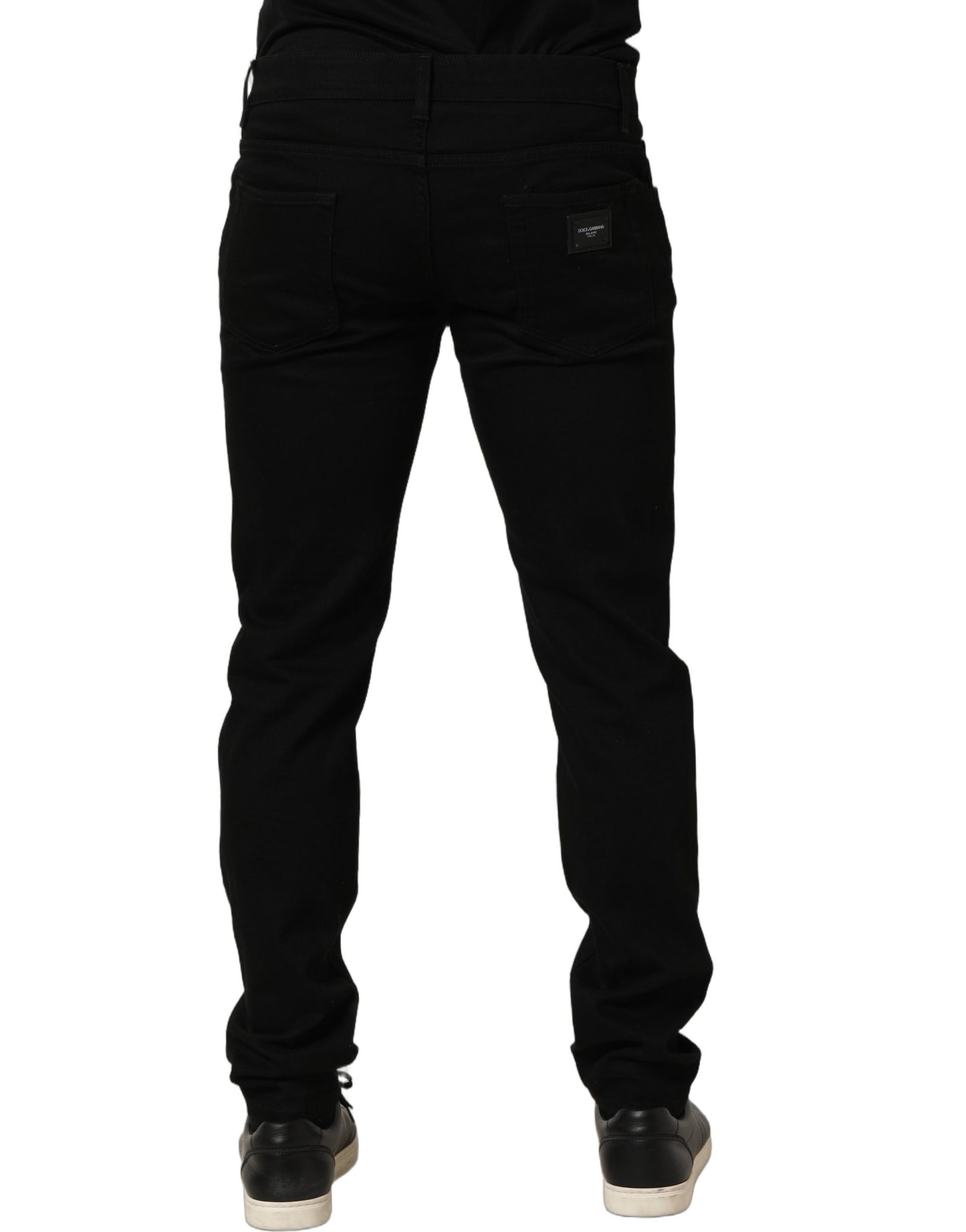 Dolce & Gabbana Black Cotton Stretch Skinny Men Denim Jeans
