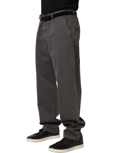 Dolce & Gabbana Dark Gray MidWaist Straight Men Trouser Pants