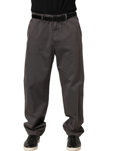 Dolce & Gabbana Dark Gray MidWaist Straight Men Trouser Pants