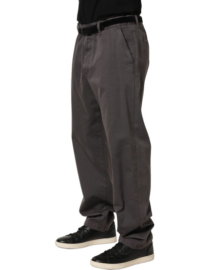 Dolce & Gabbana Dark Gray MidWaist Straight Men Trouser Pants