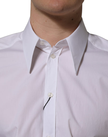 Dolce & Gabbana White MARTINI Long Sleeves Men Dress Shirt