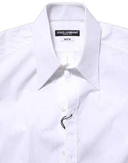 Dolce & Gabbana White MARTINI Long Sleeves Men Dress Shirt