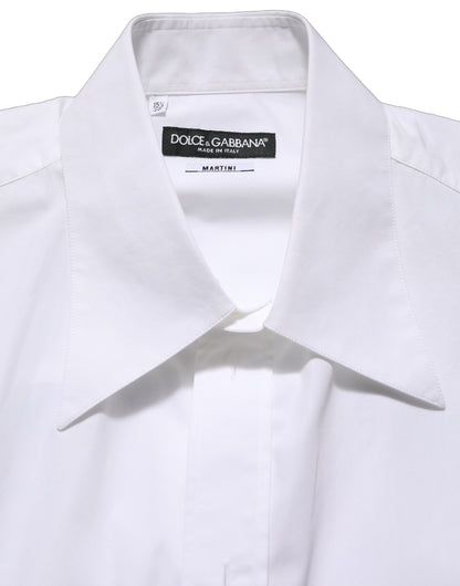 Dolce & Gabbana White Cotton Sleeveless Formal Dress Shirt