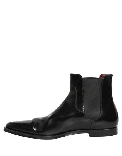 Dolce & Gabbana Black Chelsea Slip On Men Ankle Boots Shoes