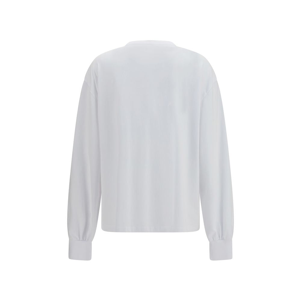 Ganni White Cotton Sweatshirt
