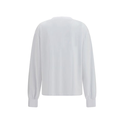 Ganni White Cotton Sweatshirt