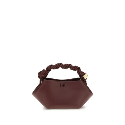 Ganni Bordeaux Recycled Leather Shoulder Bag