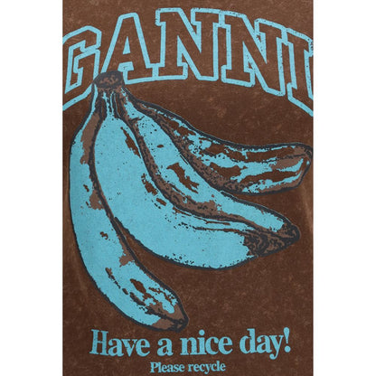 Ganni Brown Cotton Sweatshirt
