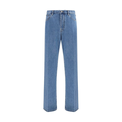 Valentino Blue Cotton Straight-Leg Jeans