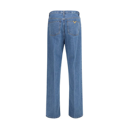 Valentino Blue Cotton Straight-Leg Jeans