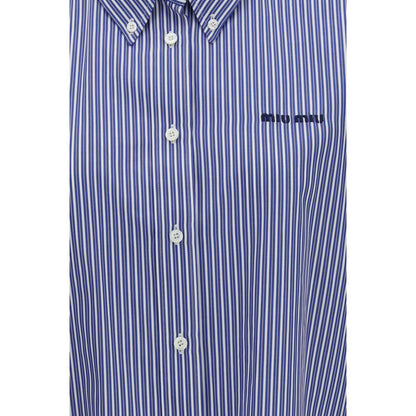 Miu Miu Blue Cotton Dress Shirt
