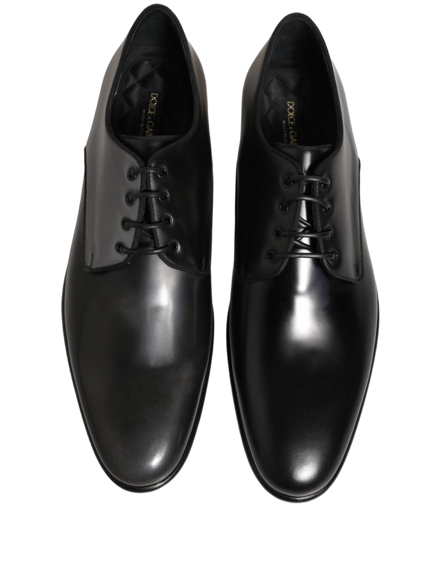 Dolce & Gabbana Black Leather Men Derby Dress Formal Shoes