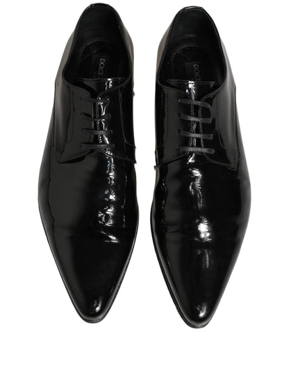 Dolce & Gabbana Black Leather Derby Dress Men Formal Shoes
