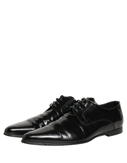 Dolce & Gabbana Black Leather Derby Dress Men Formal Shoes