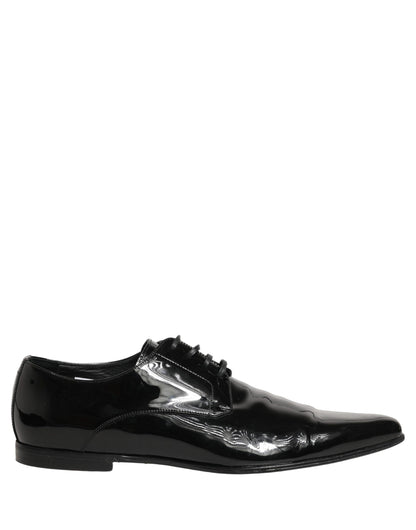 Dolce & Gabbana Black Leather Derby Dress Men Formal Shoes