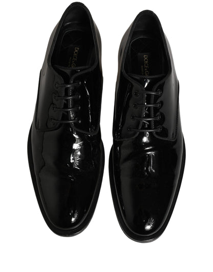 Dolce & Gabbana Black Leather Men Derby Dress Men Formal Shoes