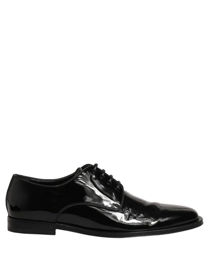 Dolce & Gabbana Black Leather Men Derby Dress Men Formal Shoes