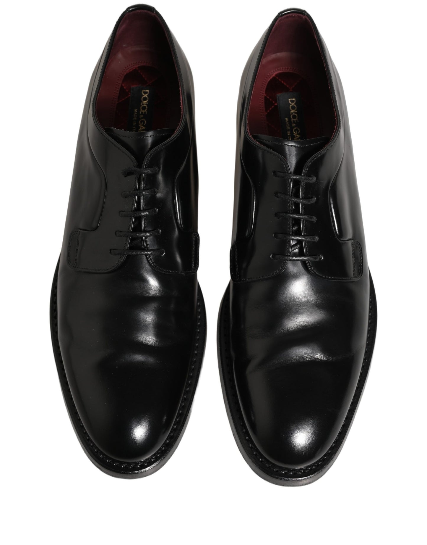 Dolce & Gabbana Black Leather Derby Dress Men Formal Shoes