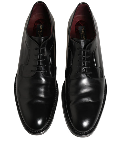 Dolce & Gabbana Black Leather Derby Dress Men Formal Shoes