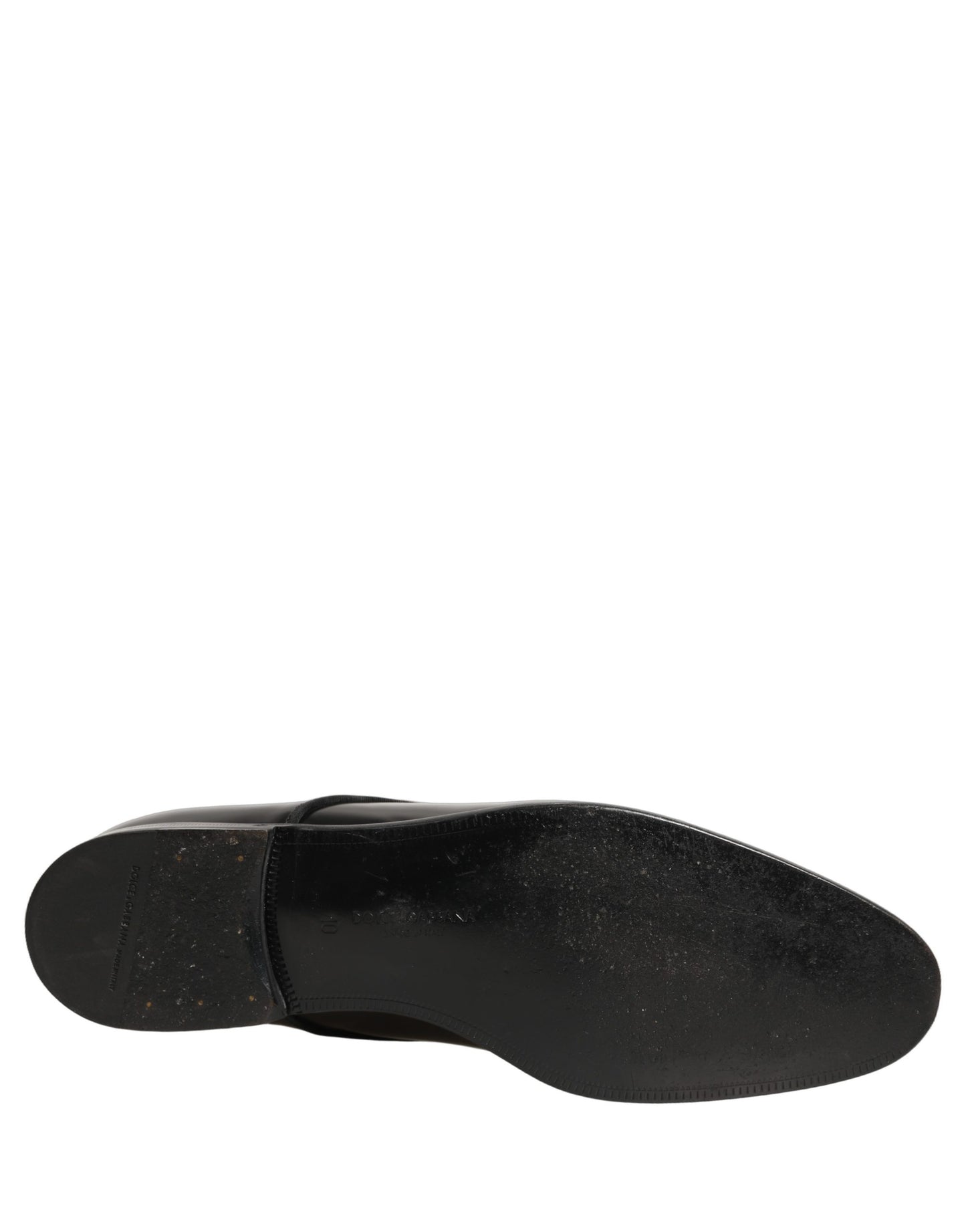 Dolce & Gabbana Black Leather Men Derby Dress Formal Shoes