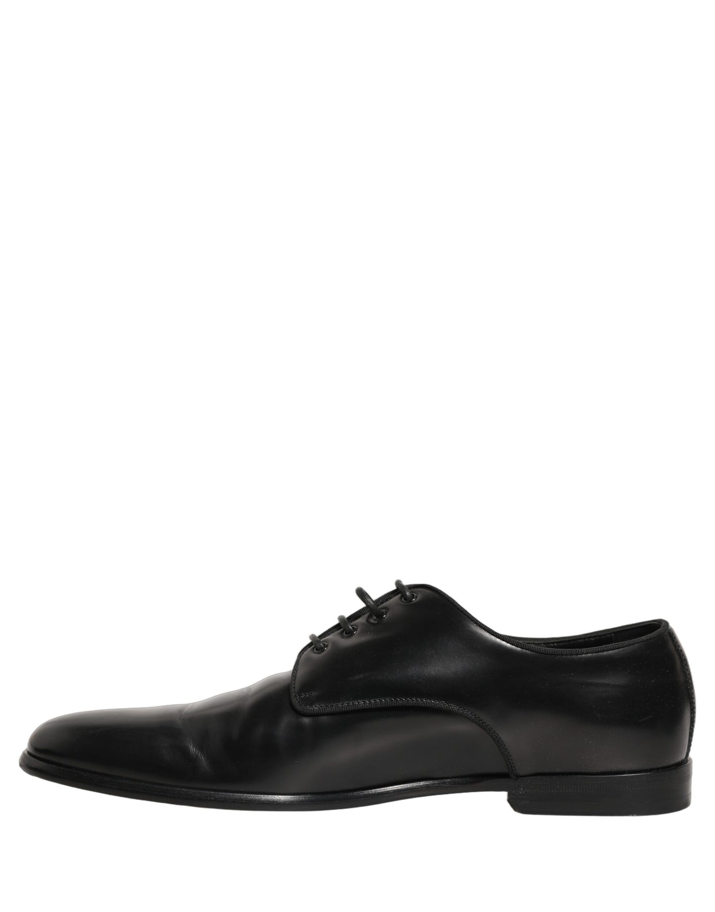 Dolce & Gabbana Black Leather Men Derby Dress Formal Shoes