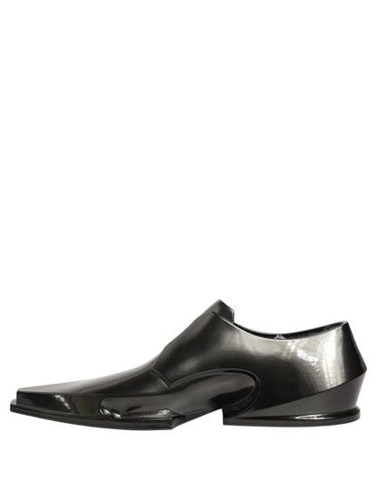 Dolce & Gabbana Dress Shiny Black Slip On Plastic Dress Shoes