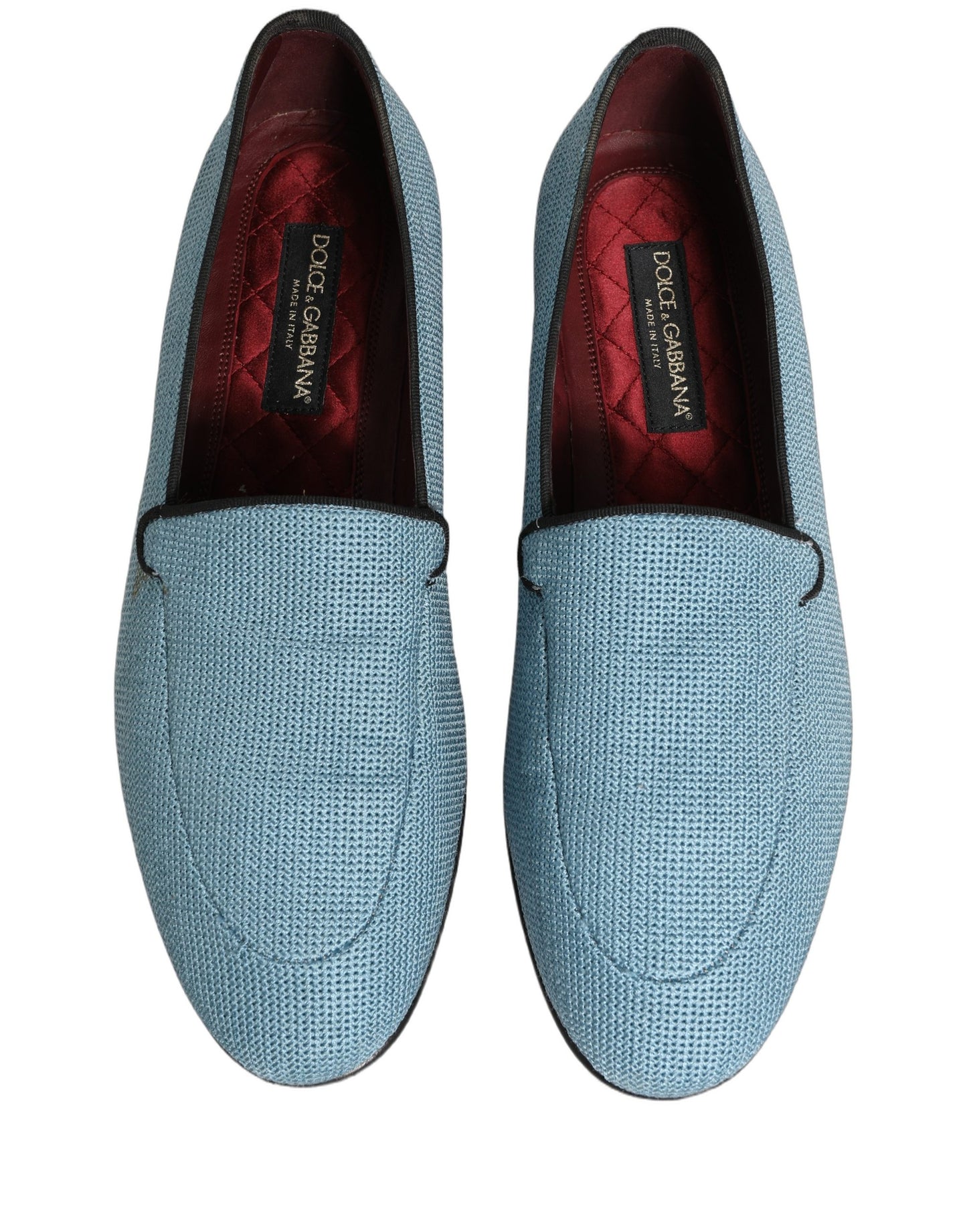 Dolce & Gabbana Blue Woven Men Slip On Dress Loafers Shoes