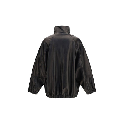 Brunello Cucinelli Black Lamb Ovis Aries Aries Leather Jacket