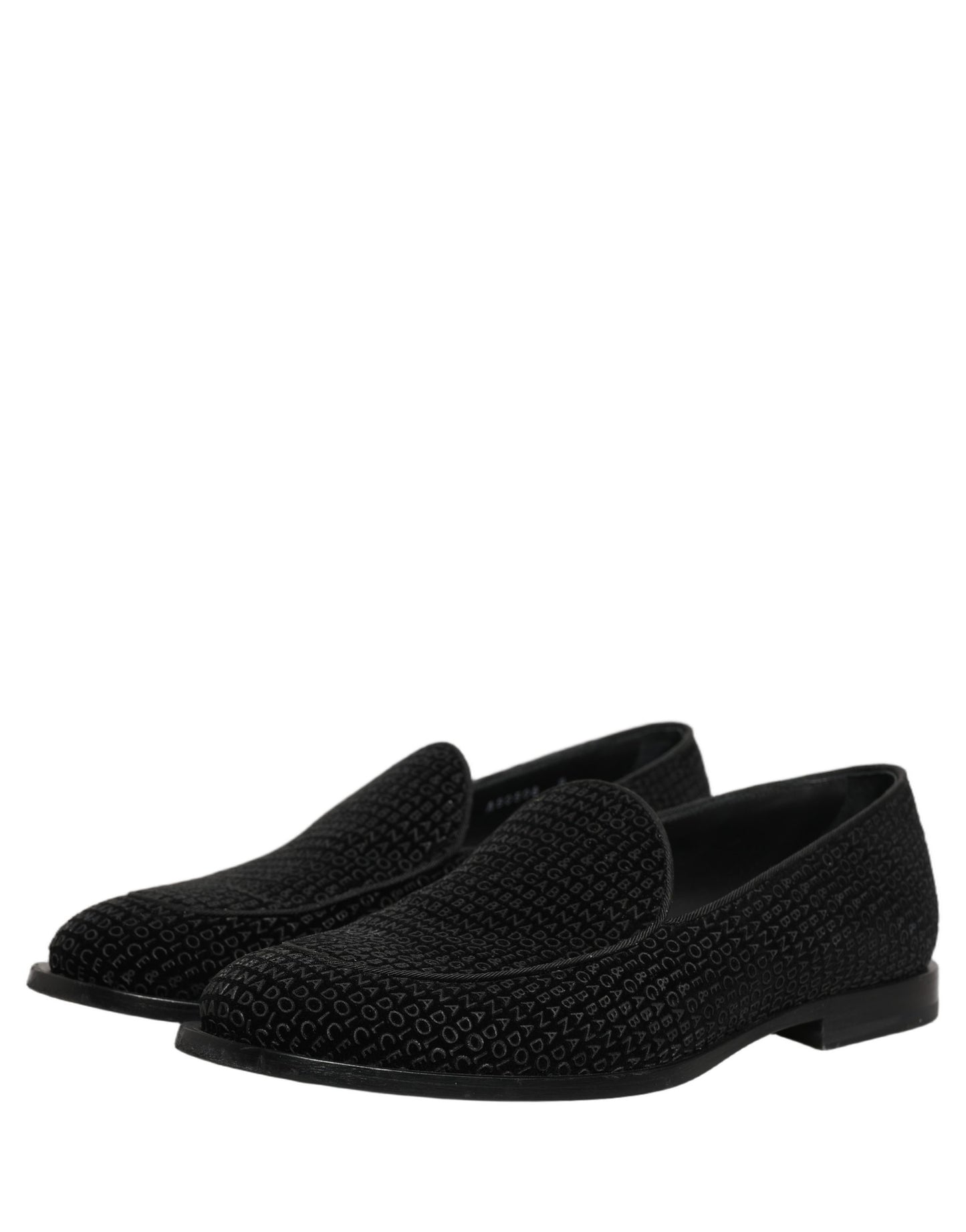 Dolce & Gabbana Black Logo Monogram Men Dress Loafers Shoes