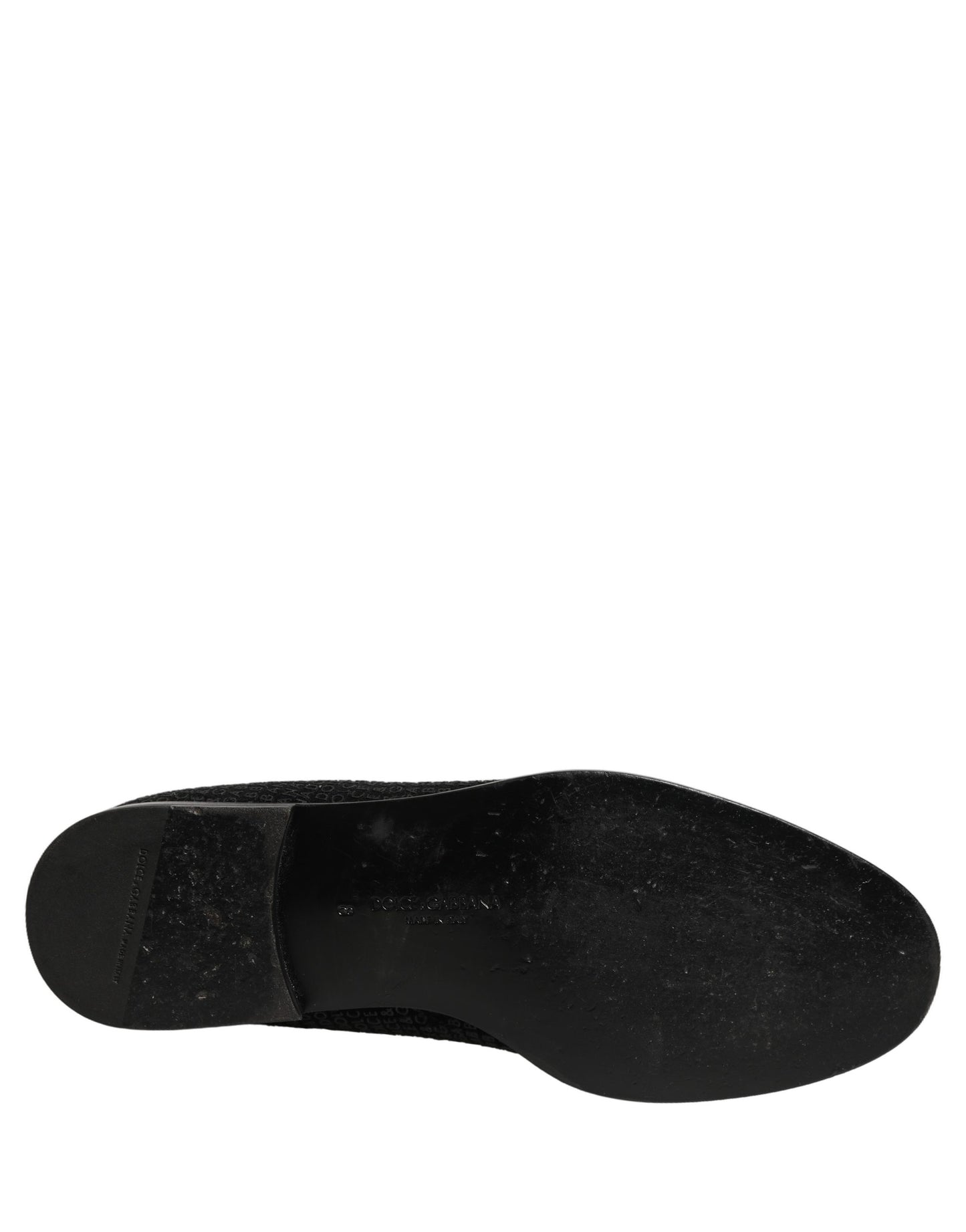 Dolce & Gabbana Black Logo Monogram Men Dress Loafers Shoes