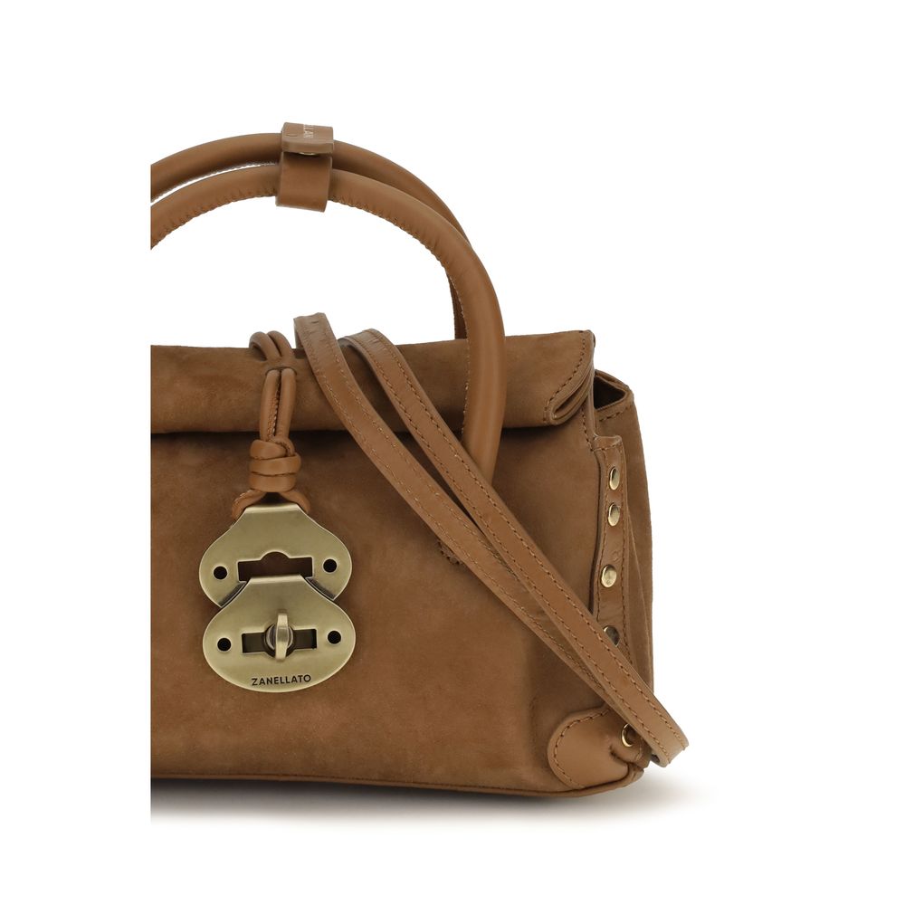 Zanellato Brown Calf Leather Bos Taurus Shoulder Bag