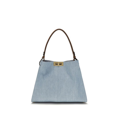 Fendi Blue Calf Leather Bos Taurus Shoulder Bag