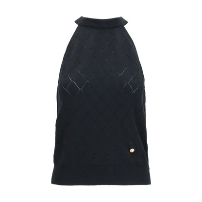 Balmain Black Wool Oves Aries Sleeveles T-Shirt