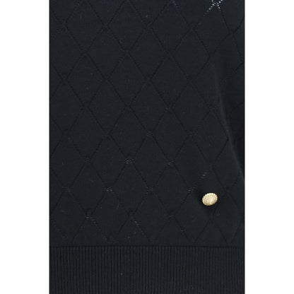Balmain Black Wool Oves Aries Sleeveles T-Shirt