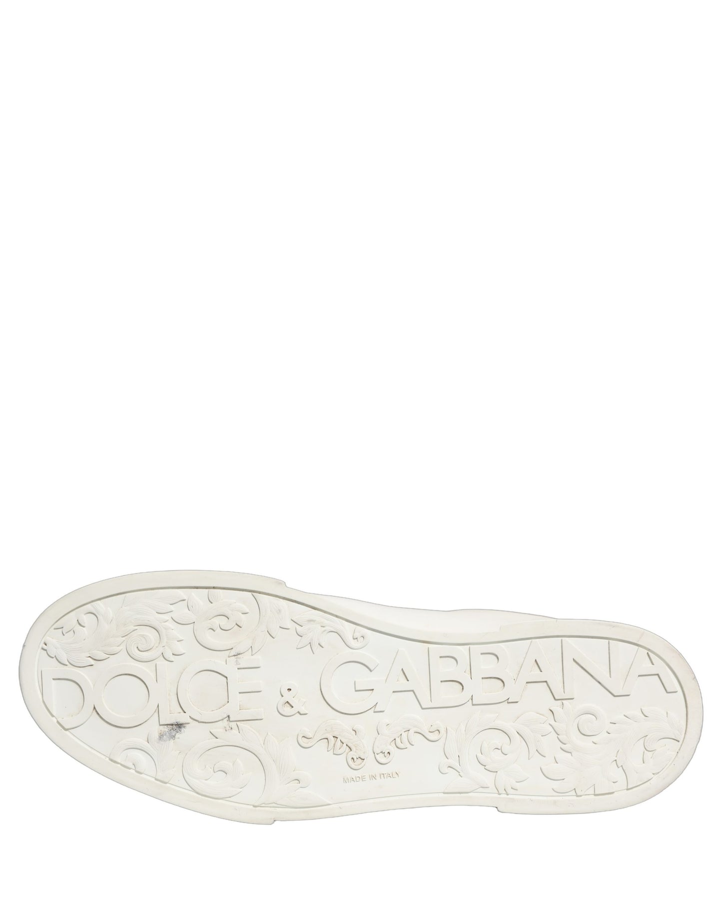 Dolce & Gabbana White Black Leather Lace Up Sneakers Shoes