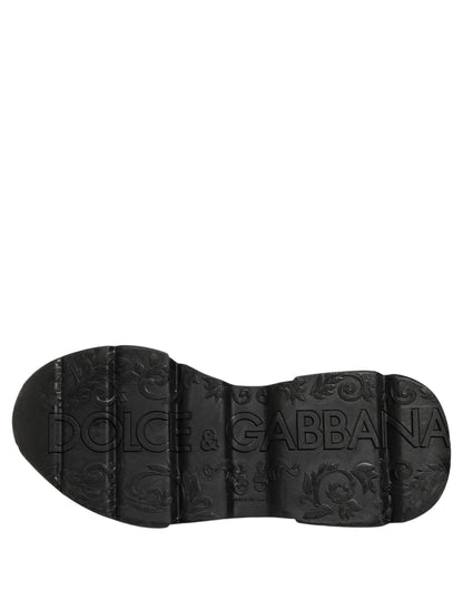 Dolce & Gabbana White Black Daymaster Low Top Sneakers Shoes