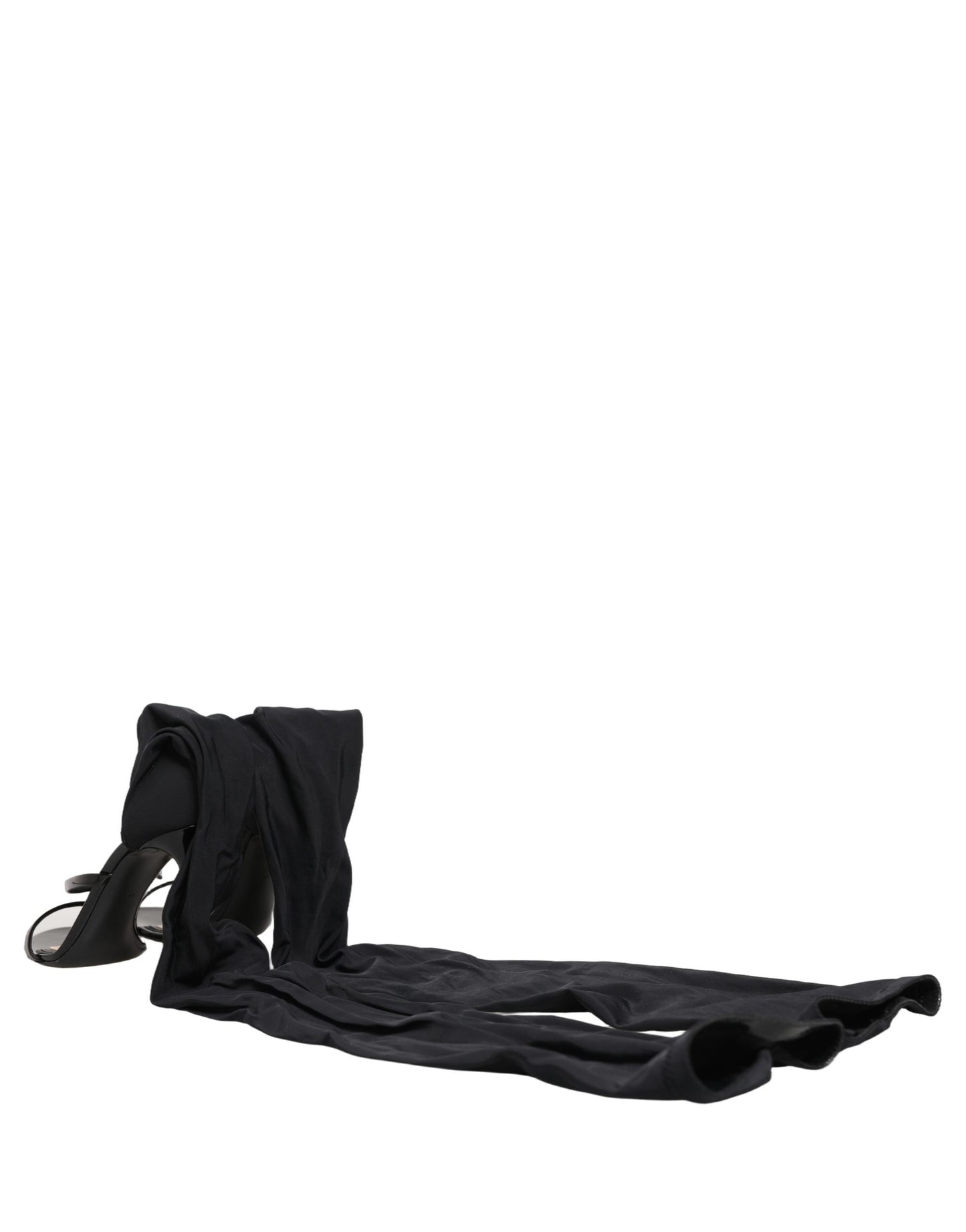Dolce & Gabbana Stiletto Sandals Socks Knee High Boots Black