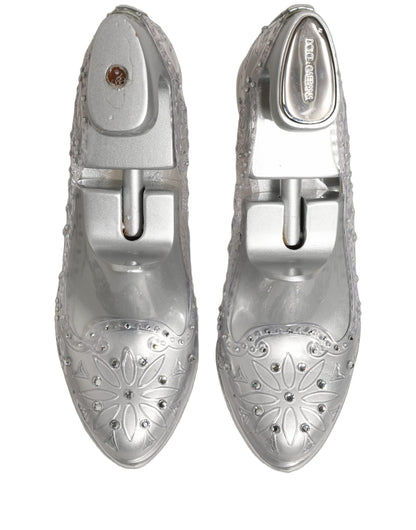 Dolce & Gabbana Clear CINDERELLA Floral Crystal Heels Shoes