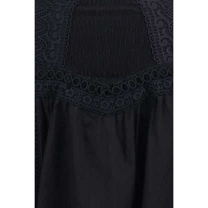 Charo Ruiz Black Cotton Mini Skirt