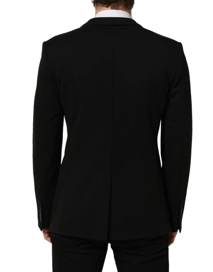 Dolce & Gabbana Black Logo Crest SingleBreasted Coat Blazer