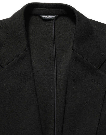 Dolce & Gabbana Black Logo Crest SingleBreasted Coat Blazer