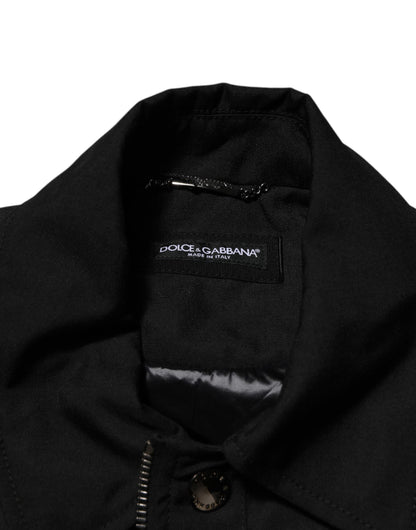Dolce & Gabbana Black Nylon Full Zip Blouson Bomber Jacket