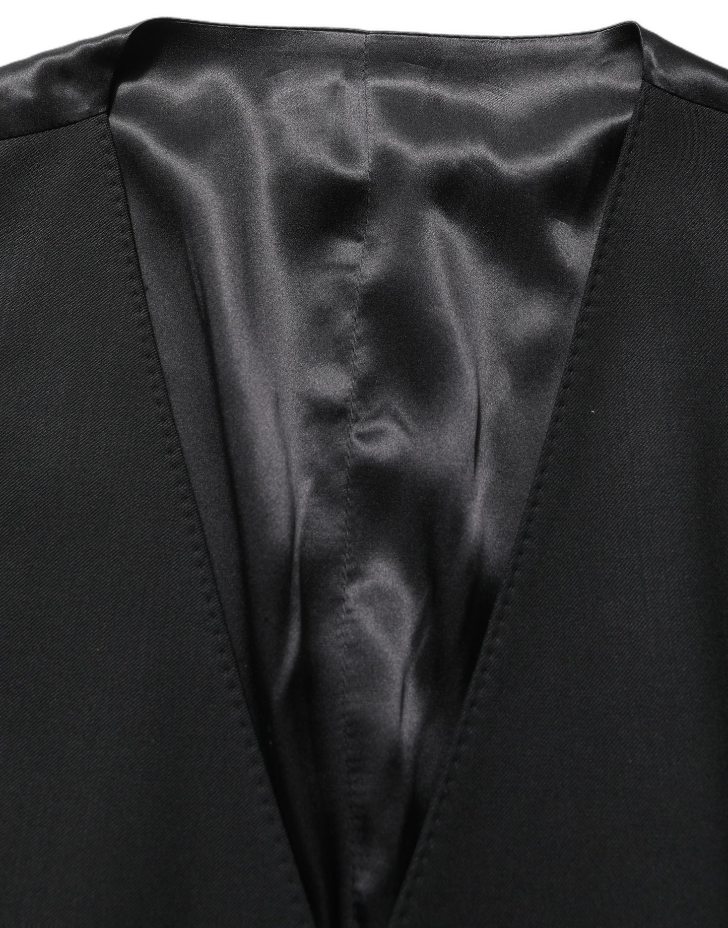 Dolce & Gabbana Black Wool Slim Fit Formal 3 Piece Men Suit