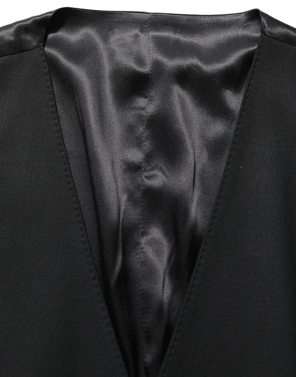 Dolce & Gabbana Black Wool Slim Fit Formal 3 Piece Men Suit