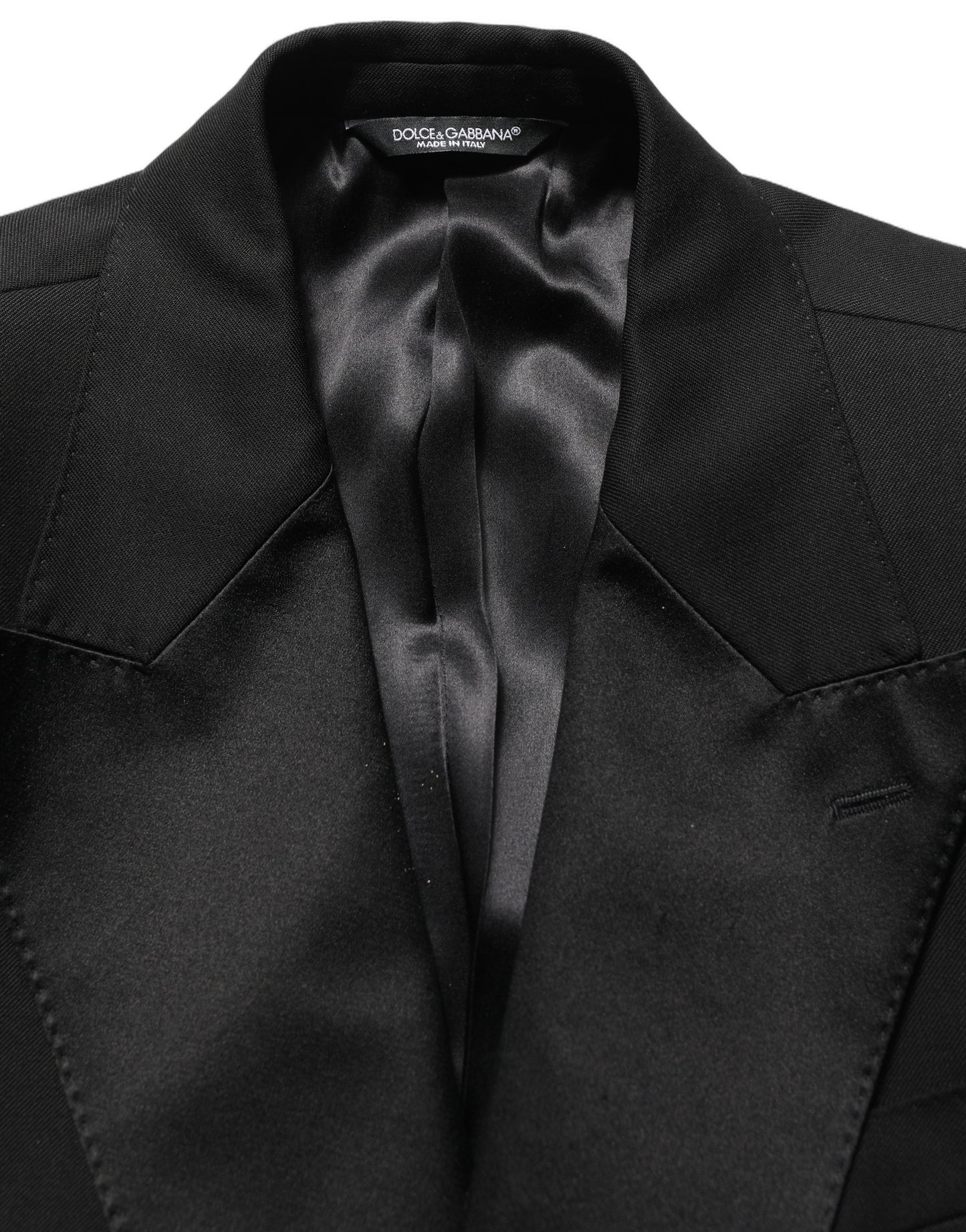 Dolce & Gabbana Black Wool Slim Fit Formal 3 Piece Men Suit